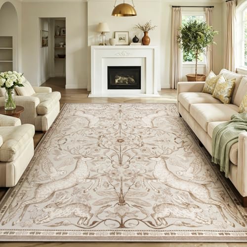 Tapete decorativo beige Boho 8x10 Lahome miniatura 1