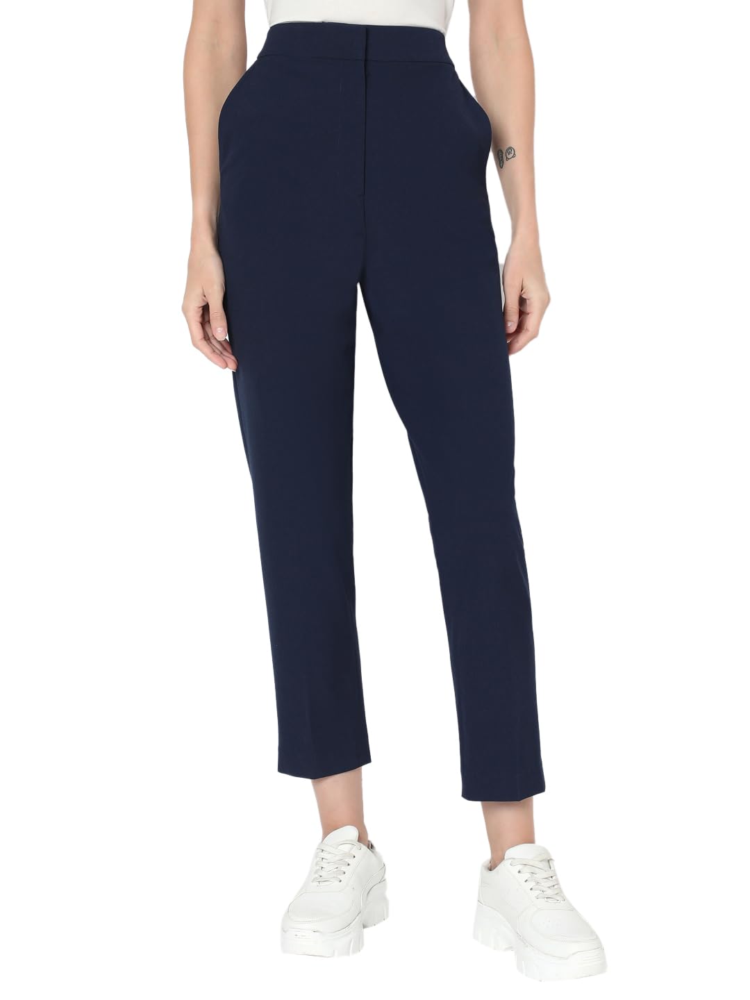 vero moda Women's High Rise Slim Fit Formal Pants-picture-10