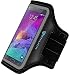Note 4 Armband: Stalion® Sports Running & Exercise Gym Sportband for Samsung Galaxy Note 4 & Note Edge (Jet Black) Water Resistant + Sweat Proof + Key Holder + ID / Credit Card / Money Holder