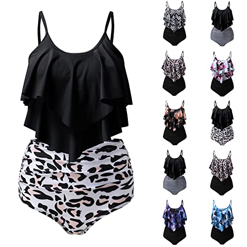 Swimsuit for Women Ruffle Swimwear Top Teen Girl Bathing Suit High Waisted Tummy Control Shorts Cute Summer Swim Suits2