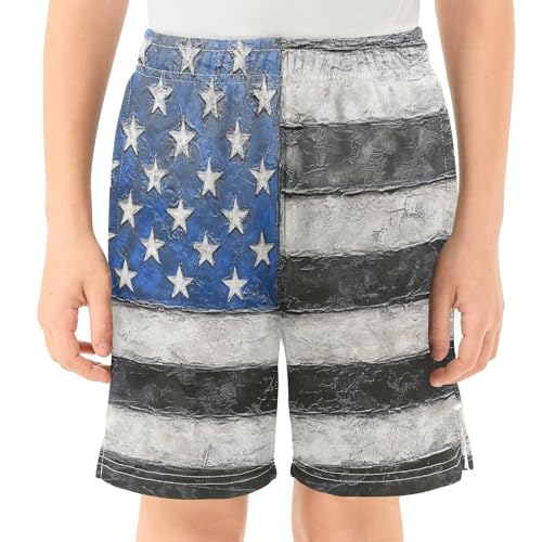 DOMIKING Flag Blue Kids Shorts Pull-on Boys Shorts with Elastic Waist Casual Athletic Pants for Playwear Outdoor Summer2