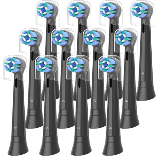 Wardimark Recambios Cepillos Compatible con iO Cepillo Eléctrico, Pack de 12 Cabezales De Recambio Para iO 2 3 4 5 6 7 8 9 10, Negro