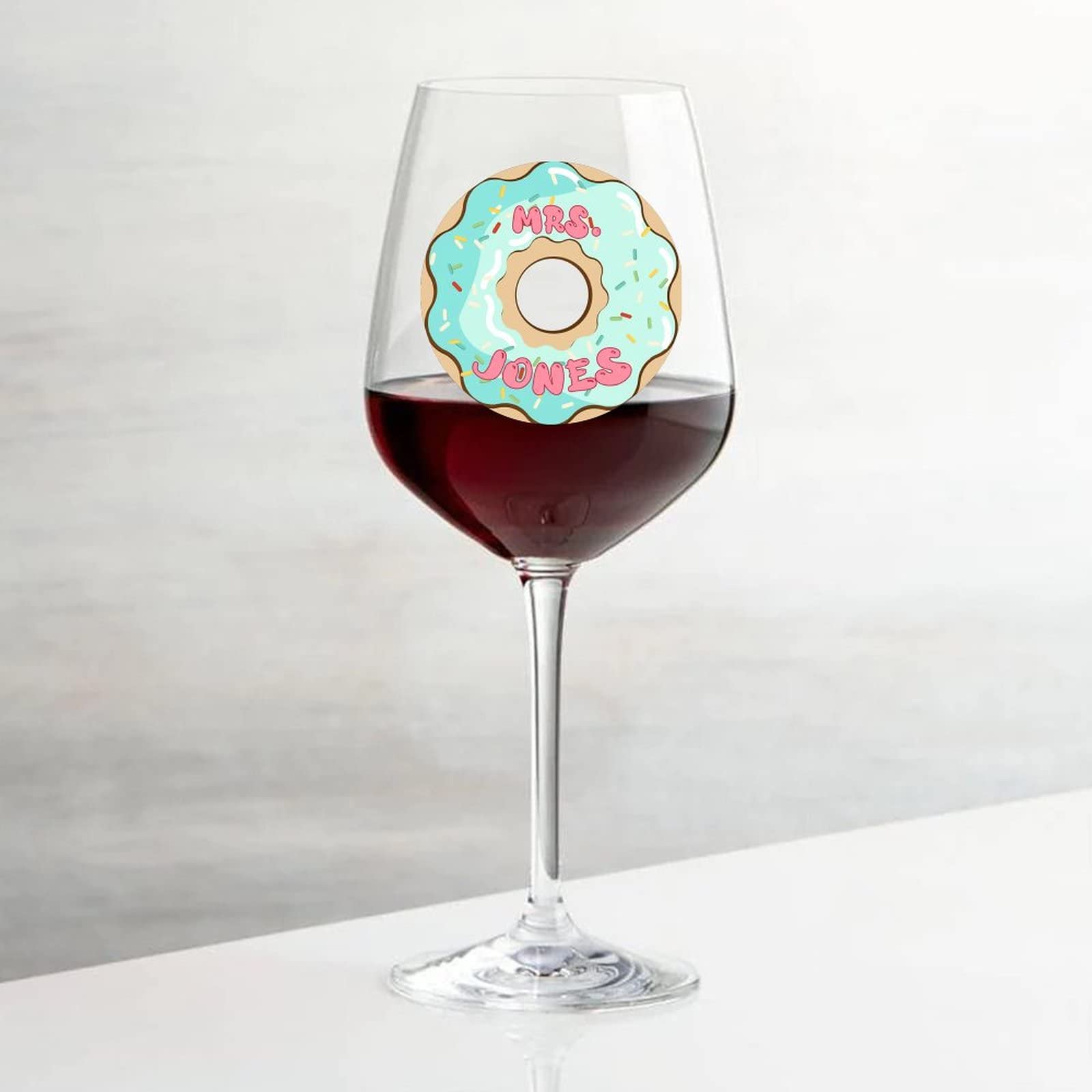 Juego de 2 copas de vino tinto con nombre personalizado, donas de Navidad, divertidas copas de vino para mujer, regalos únicos personalizados, regalo de fiesta, hogar, bar, regalo de