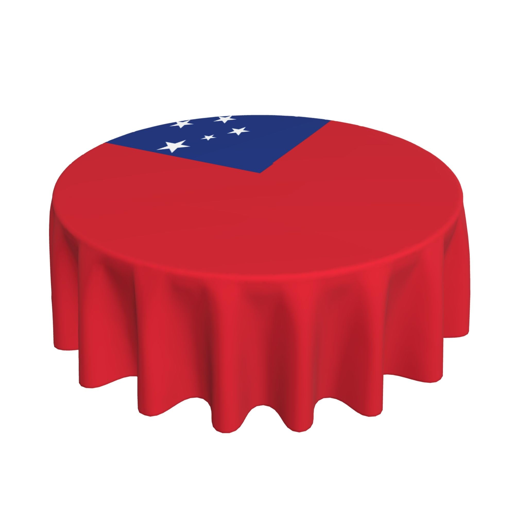HLBSDM Samoan Flag 60" Restaurant Circle Decor Tablecloth Festive Table Cover Round Art Desk Cloth