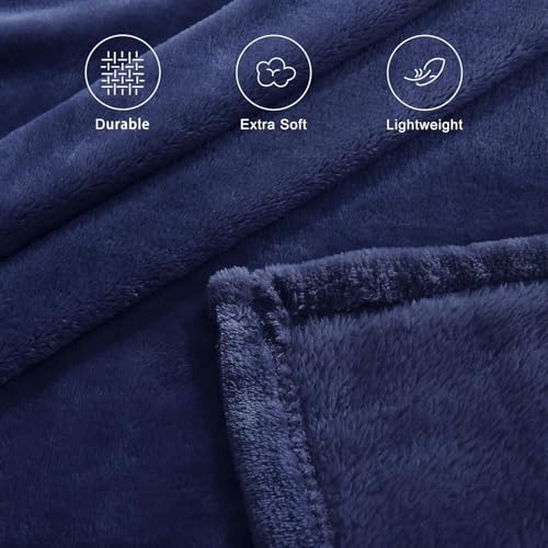 Image of Amazing Super Soft Double Bed Woollen Quilt Cover, 310TC Warm Duvet Cover, Woolen Duvet Cover /Rajai Cover /Blanket Cover /Quilt Cover King Size=90x100 Inches, Winter Blanket Cover (Navy Blue)