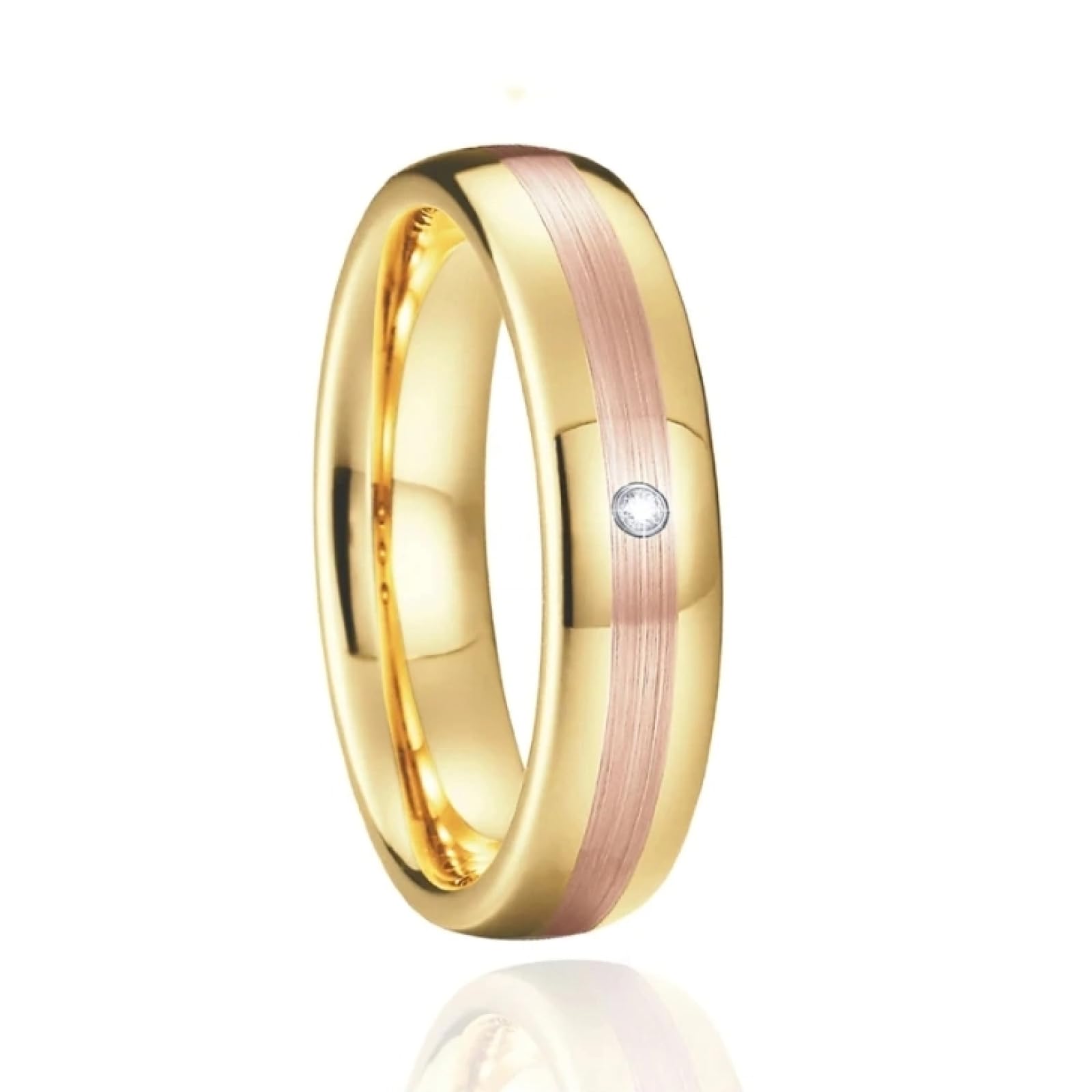Ring Ringe Damen Bijouterie Herren Luxuriöse 4 Mm Dünne Ringe Für Hochzeit, Verlobung, Damenring In Roségold Mit Zirkonia, Schlichtes Design