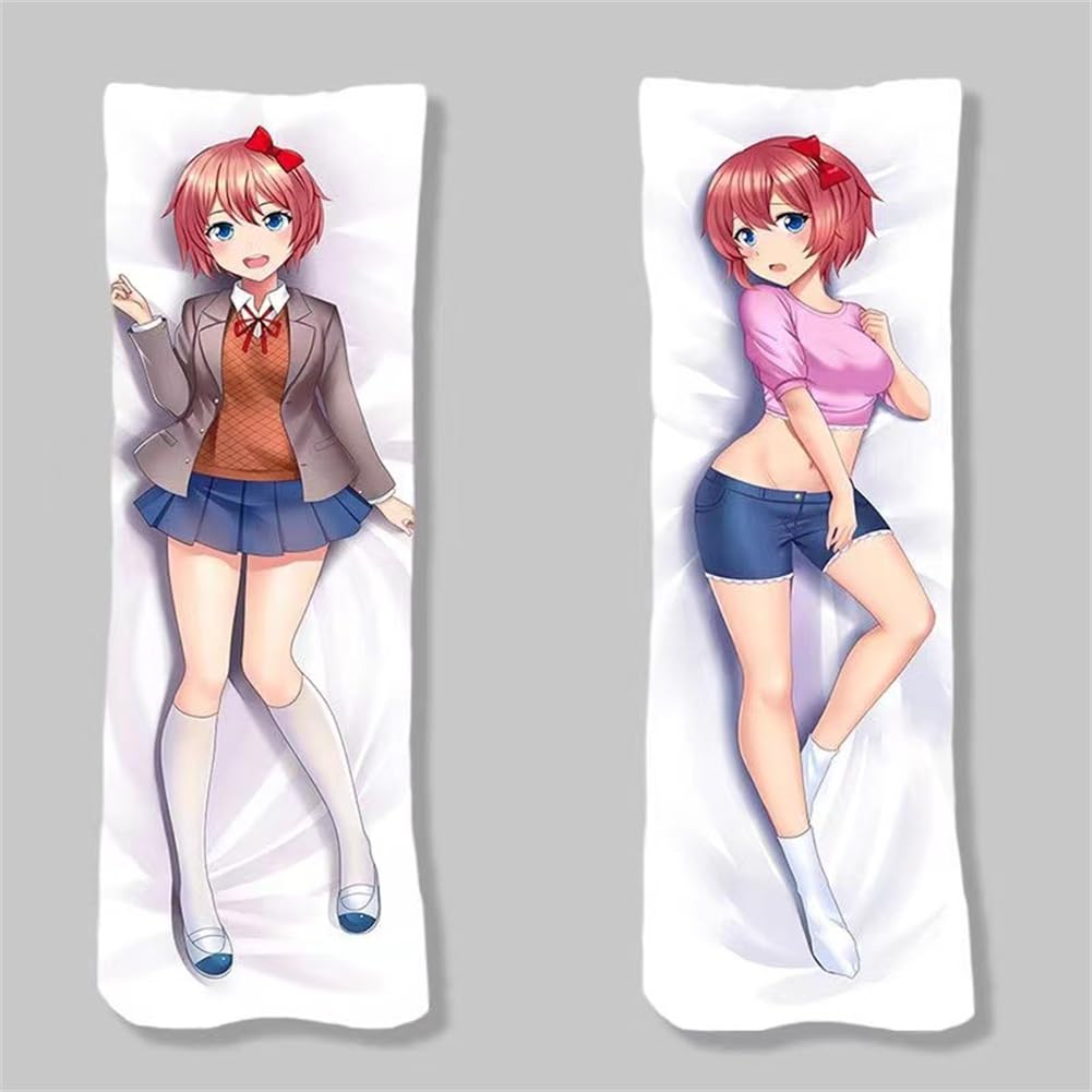 Anime Dakimakura 50x150cm Doki Doki Literature Club Hugging Body Pillow Cover Case Double-Sided Print (Sayori B)
