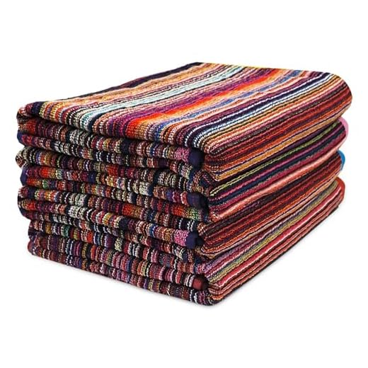 BolBom*S Bath Towel Set 4 Pack,30 x 60 Inches Large 100% Cotton Stripe Bath Towel Soft,Absorbent and Quick Dry Towels for Bathroom, Pool, Beach, Swim and Yoga, Bathroom Towels for Daily Use
