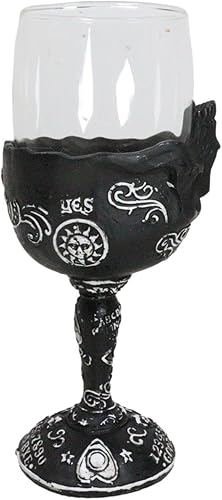 Miniatura 5 de Ebros Gift Wicca Oculto Alquimia Gótica Ouija Junta de Espíritu Sigil con Calavera Invertida Copa de Vino Bebida de Vino Copa de Cáliz Osario de