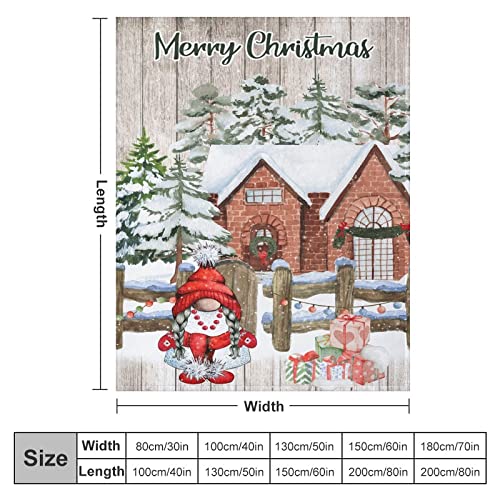 Couverture flanelle gnome de Noël plaid polaire lit canapé jeté de canapé doux - 3