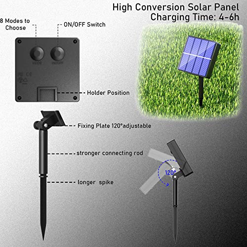 Solar Rope Lights Outdoor Waterproof Led - 40Ft 100 Led Tube Light 8 Modes Waterproof Flexible Solar Fairy Rope Lights String For Garden Patio Fence Balcony Camping Party Tree Decoration Lighting #TOP4