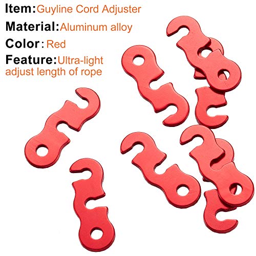 Image of SATINIOR 20 Pieces Guyline Tensioner Aluminum Alloy Tent Cord Paracord Tensioner Guy Line Rope Adjusters Cord Tighteners for Outdoor Tent Camping Hiking Accessories