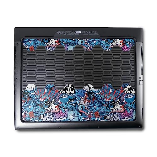 Image of MightySkins Carbon Fiber Skin Compatible with Alienware M18 R1 (2023) Full Wrap Kit - Blue Meanies | Protective, Durable Textured Carbon Fiber Finish | Easy to Apply & Change Styles | Made in The USA