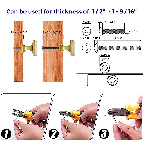 Image of Ravinte 10 Pack Square Brushed Brass knobs Cabinet Kitchen Hardware Dresser Drawers Cabinet Door Knobs with Screwdriver