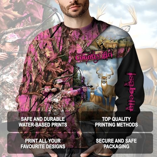 Image of PriAmi Custom Camo Hoodie for Women, 3D Pullover Hunting Sweater Gift