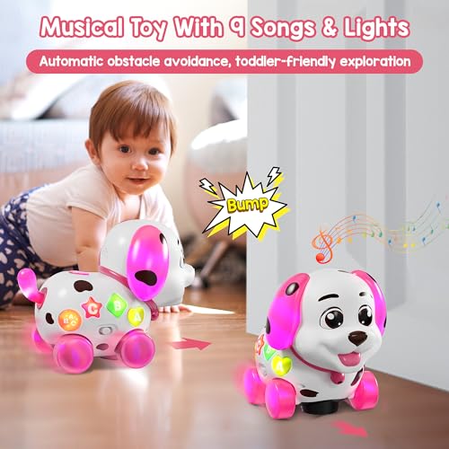 Image of ToddlerCley Musical Puppy Toys for 1 Year Old Girl Gifts, 1st Birthday Girl Gift, Bilingual Learning Baby Toy 6-12-18 Months with Sound & Lights, Educational Toy for 1 Year Old Boy Present