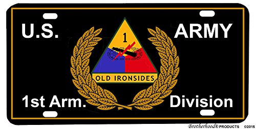 1st Armor Division Old Ironsides Aluminum License Plate