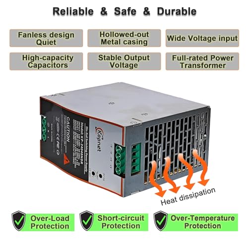 Image of 240W 48V Din Rail Mount Power Supply 48V Output AC-DC Industrial Power Adapter 100~240V AC Input Din-Rail Switching Power Supply with Over Load /Temperature Short Circuit Protection