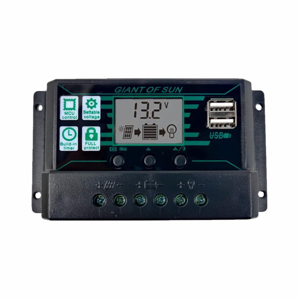 Littimoon Solar Charge Controller 12V 24V Solar Panel PV Controller for Lifepo4 Lithium Gel Lead Acid Battery 100A
