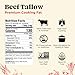 Kettle & Fire Beef Tallow for Cooking, 14oz Glass Jar – 100% Grass-Fed & Finished, Premium Cooking Fat, Seed Oil Free Certified, Non-GMO, Keto & Paleo Friendly, Whole30 Friendly