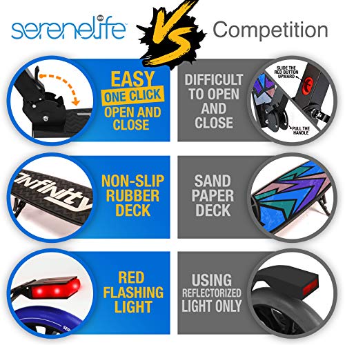 Hudora Scooter For Kids Ages 6-12 - Scooter For Kids 8 Years And Up & Serenelife Foldable Kick Scooter - Stand Kick Scooter For Teens And Adults With Rubber Grip At Tip #TOP6