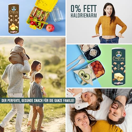 Crafties Chips, kalorienarme Kartoffelchips, fettfrei gebacken, gesunde Snacks zum Abnehmen, natürliche Zutaten - 6x 60g -BBQ
