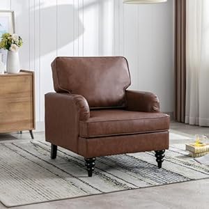 Accentarmchairelegantmidcenturymoderncomfycornersofachairssoftpaddedwaitingroomclubchairwiththickcushionforlivingroombedroomofficewaitingroompubrown Urban Country Home Decor Accent arm chair elegant midcentury modern comfy corner sofa chairs soft padded waiting room club chair with thick cushion for living room bedroom office waiting room pu brown urban country home decor