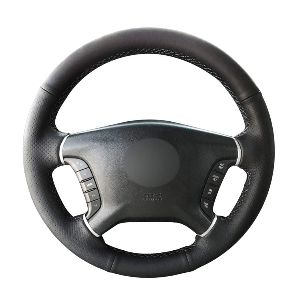ZYSDZQ Hand Sewing Black Artificial Leather Car Steering Wheel Cover,FIT For M/itsubishi P/ajero 2007-2014 G/alant 2008 2009-2012