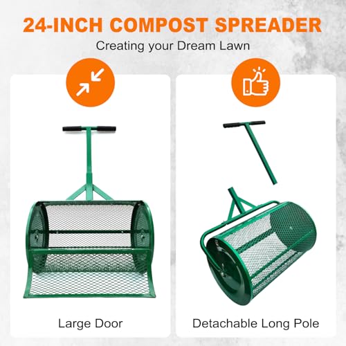 Distribuidor de compost metálico con mango ajustable 24 pulg miniatura 5