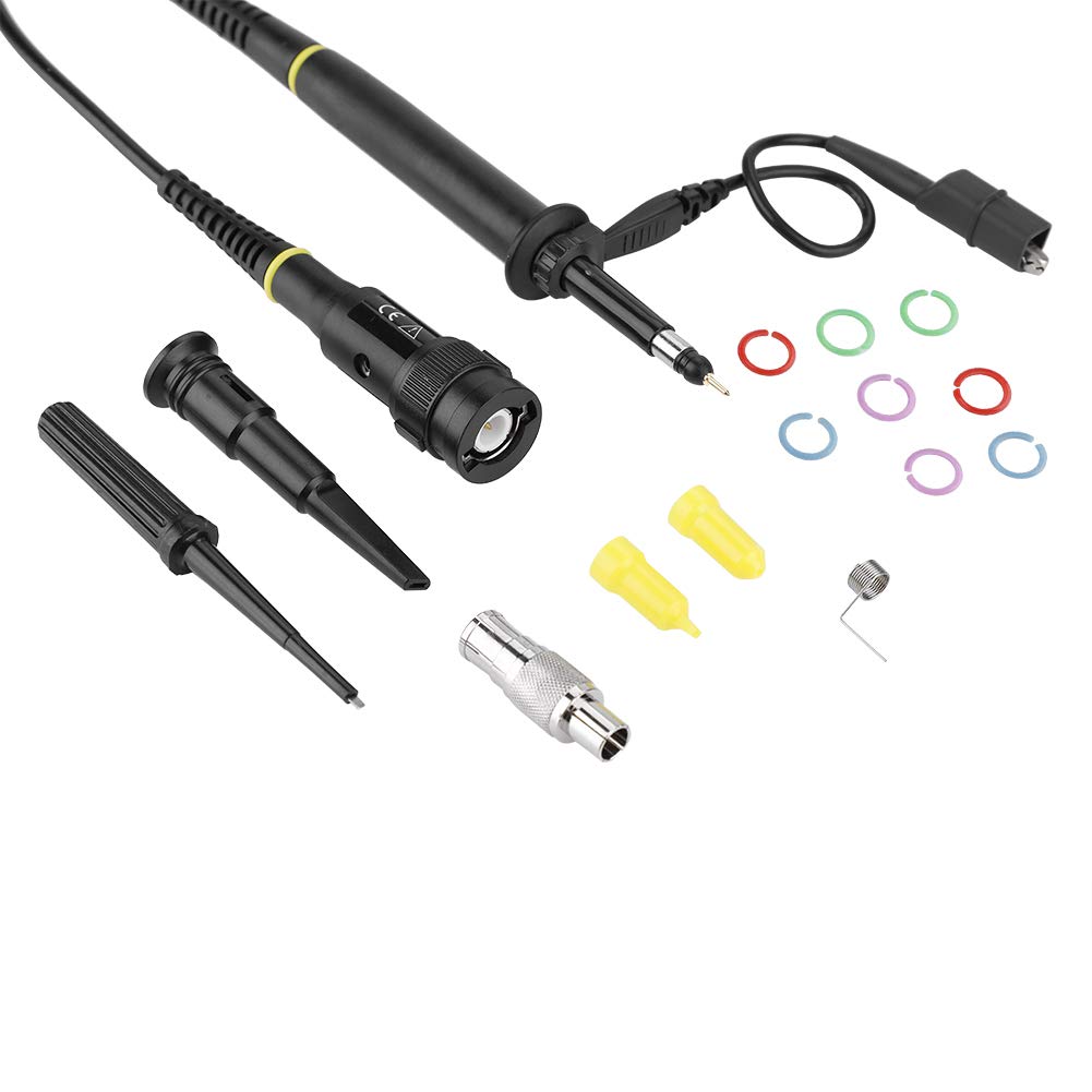 Sonda Osciloscopio Alta Tensión P4250 1.2KV 250MHz para Osciloscopios con Conector BNC 100 Pinzas Cocodrilo Kit Pruebas