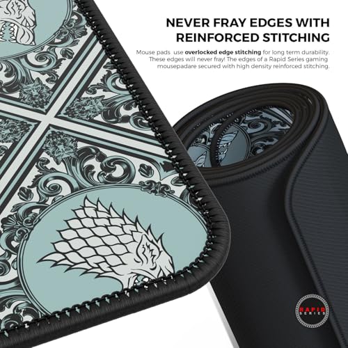 Image of Cybeart | House Stark Gaming Mouse Pad (Large - 450x400x4mm) | Waterproof, Never Slip Base, Stitched Edges, Esports Grade