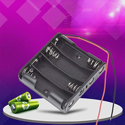 Professionele Plastic Zwarte Batterij Opbergdoos Slot Houder Case voor 4 Packs Standaard AA 2A Batterijen Stack Zwart - Afbeelding 4