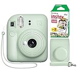 Fujifilm Instax Mini 12 Instant Camera + Minimate Custom Case + Fuji Instax Film 20 Sheets Twin Pack (Mint Green)