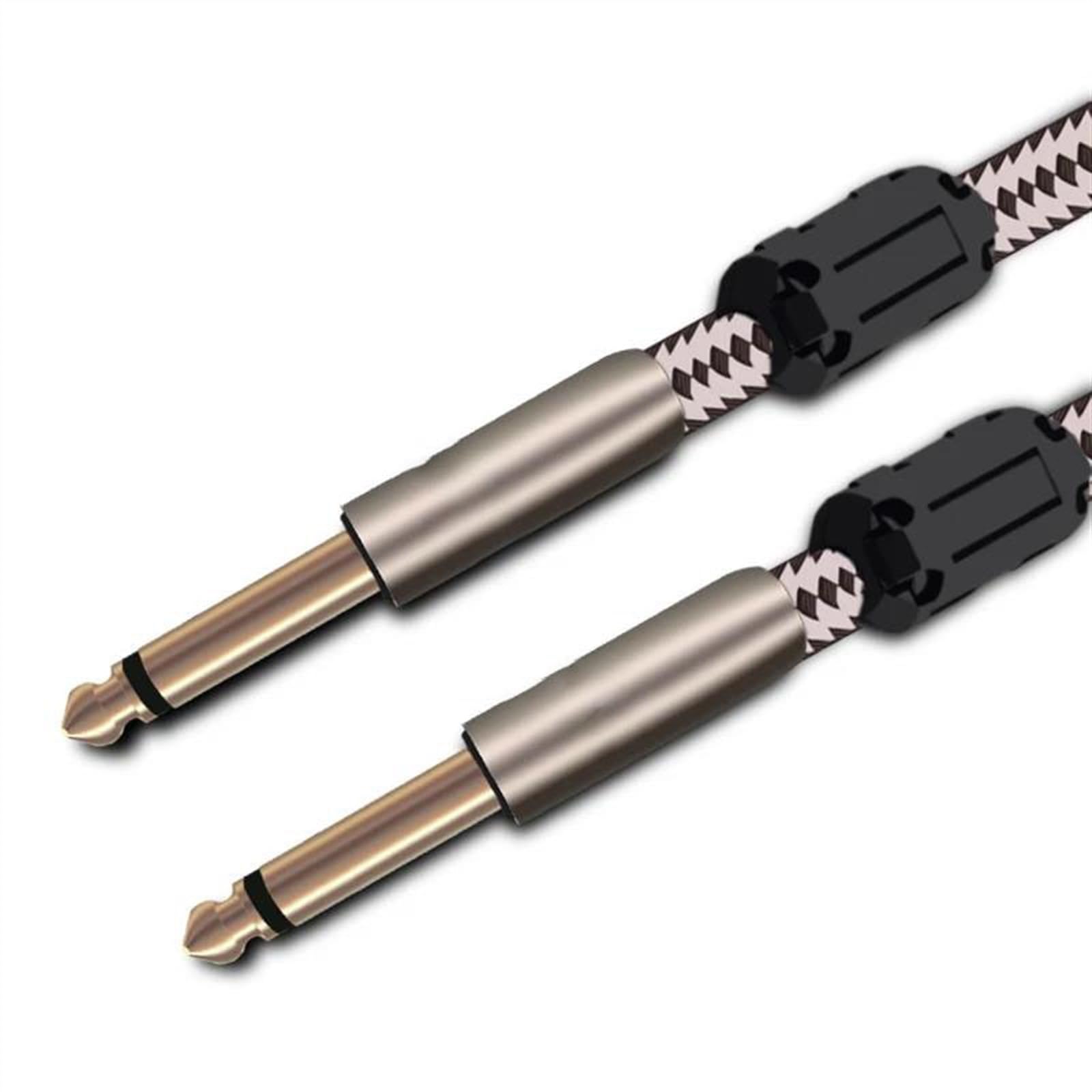 Cavo Strumento per Chitarra Cavo Per Strumenti 6,35 A 6,35 Per Tastiera Elettrica Cavo Schermato Per Chitarra Jack TS Da 1/4 Di Pollice Maschio A Maschio(Black,3meter)