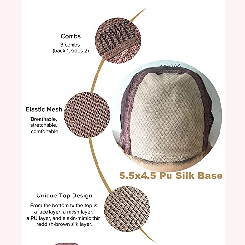 Miniatura 6 de Peluca de poliuretano de 12 pulgadas con base de seda, pelucas de cabello humano corto Yaki Bob para mujer, pelucas de cabello humano italiano Yaki