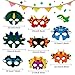 UPINS 26 Pack Dinosaur Party Masks Masquerade and Halloween Dinosaur Face Mask Foam Felt Dinosaur Mask for Kids Birthday Themed Party Supplies Favors Decorations