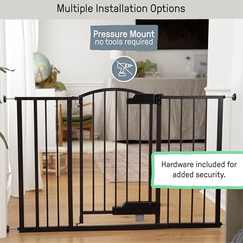 Ingenuity Easy Open Baby Gate & Dog Gate, Hands-Free Open Patent-Pending Foot Pedal, 27.5"-52" Wide, 28" Tall, Hardware or Pressure Mounted, Install in Doorway, Bottom of Stairs, or Wall - Espresso - image 3