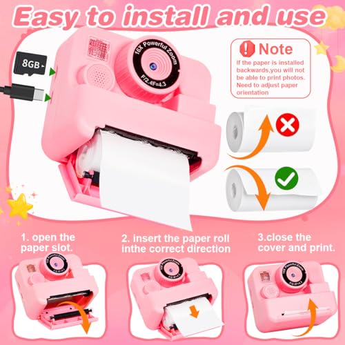 Kids Instant Print Camera with Screen & Memory Card - Perfect Gift