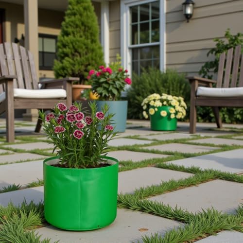 Image of HDPE UV Treated 340 GSM Plant Growing Bags for Terrace Gardening Easy to Use 12 x 09 Inch - Pack of 5