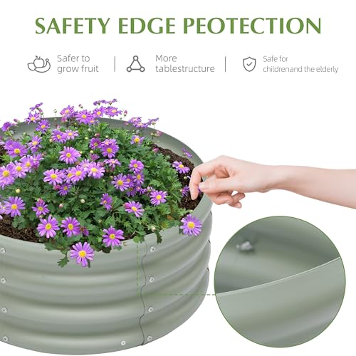 2-Pack 2x1ft Galvanized Raised Garden Bed, Outdoor Planter Bed, Metal Planter Box for Gardening and Planting,Light Green — view 4