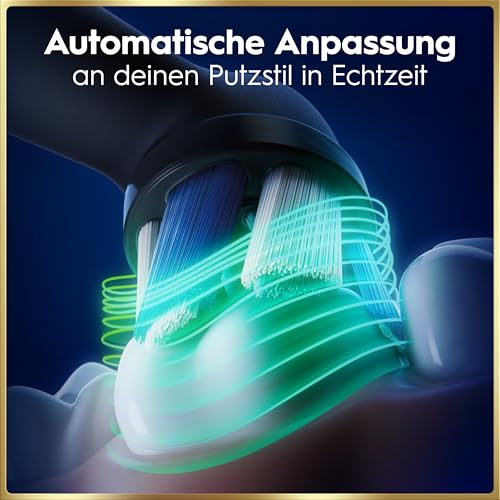 Oral-B iO Series 9 Elektrische Zahnbürste — Electric Toothbrush, Inkl. 3 Aufsteckbürsten — 7 Modi für Zahnpflege, CHIP Testsieger (11/25), Designed by Braun, Schwarz 4