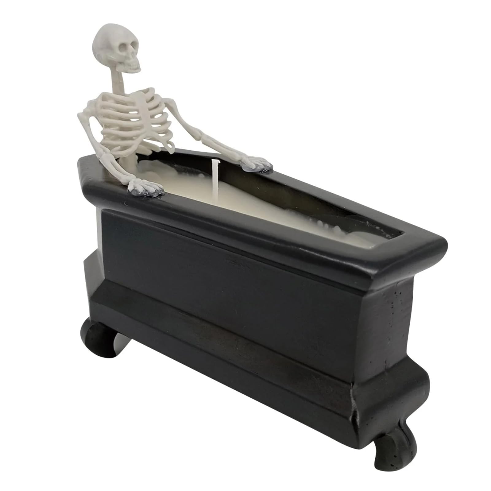 Wisfunlly Halloween Skeleton Candle,Skeleton Candle Halloween Home Decor-Halloween Candles Long Burning Soy Candle with Gothic Design for Vintage Farmhouse Decoration Home Indoor Room Tables