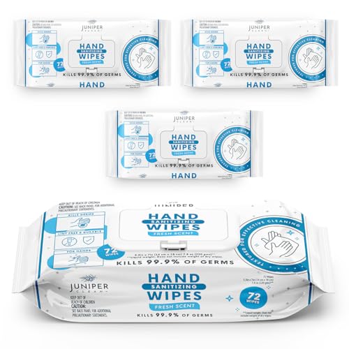 Juniper CLEAN, 3 Pack Hand Sanitizing Wipes, 216 Count Disposable...