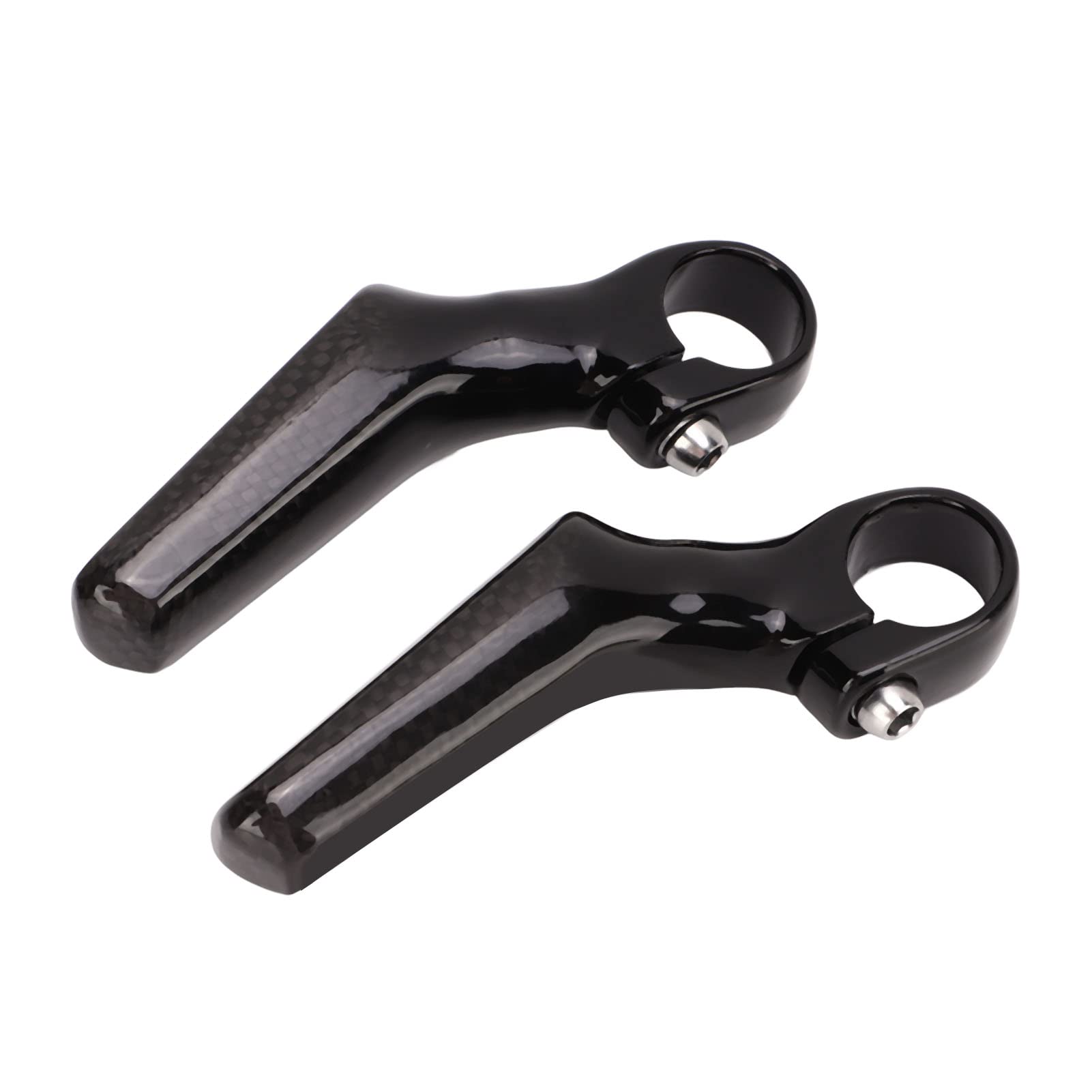 Końcówki kierownicy roweru górskiego Włókno węglowe 3K Kształt L Ergonomiczne końcówki kierownicy roweru szosowego do kierownicy roweru 22,2 mm Trwały, lekki, antypoślizgowy, (Lśniący)
