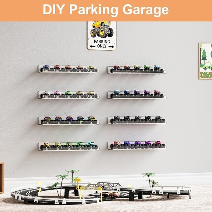 Image of Acrylic Floating Wall Shelves | 15-Inch Clear Invisible Display Shelf | Thick 3mm Transparent Wall Rack for Home, Office & Bathroom Decor (Pack of 4)