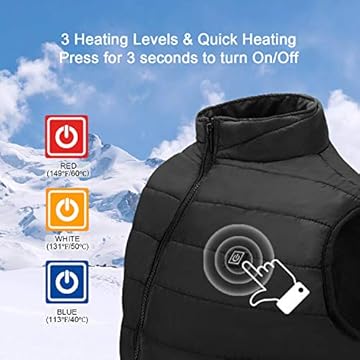 Heated Vest, Lightweight Heating Jacket USB Electric Body Warmer Clothes for Men and Women( Battery Not Included)