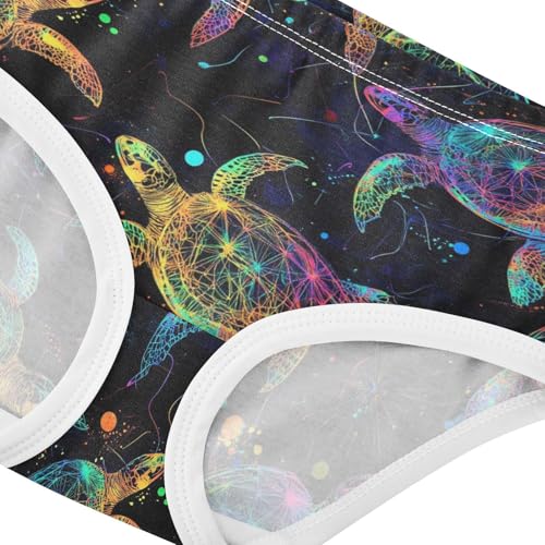 Wusikd Colorful Sea Turtles Girls' Underwear Cotton Girls Briefs Soft Toddler Underwear 2T4