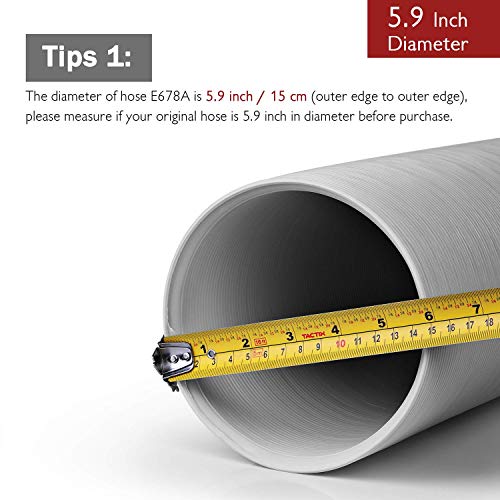 Image of TURBRO Portable Air Conditioner Universal Exhaust Hose - 5.9 Inch Diameter, 78 Inch Length, Anti-Clockwise Thread, White (707-90-013) | for Portable AC Units, Anti-Clockwise Thread, White, Sturdy, No-odor PP Construction