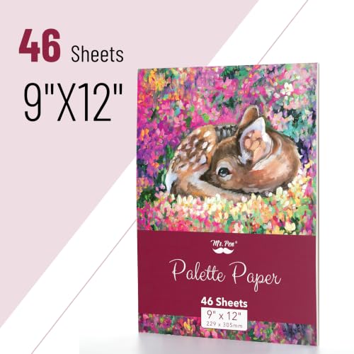 Image of Mr. Pen- Disposable Paint Palette Paper Paint Pad, 9 inchx12 inch, 46 Sheets | Acrylic Paint Paper, Suitable for Watercolor, Gouache, Acrylic and Oil Paints, Tear-Off Palette Sheets for Painting