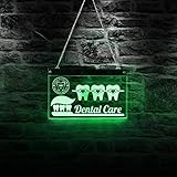 LSRRYD Neon Sign Light Dental Care Dental Business Logo led neon Sign Oral Care Display Wall lamp Oral Hygienist Wall Art Decoration 30x20cm
